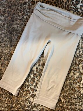 Garage  Light Gray Fold-Over Waist Capri Leggings
